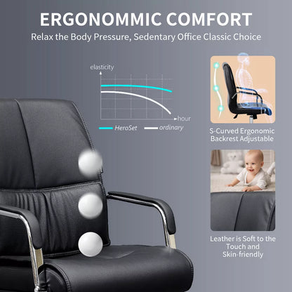 Lumbar Support Faux Leather Ergonomic Executive Office Chair - Tree City