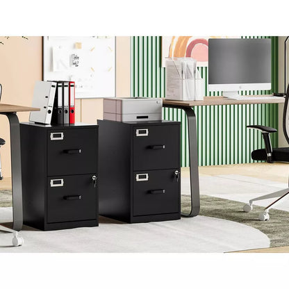 Mlezan 2-Drawer File Cabinet:Lockable Metal Storage for Home or Office. Fits Letter Files, Easy Assembly,Durable and Compact Design