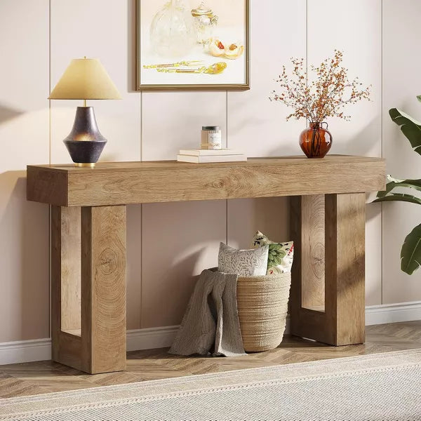 Tribesigns 63-Inch Console Table, Wooden Rectangular Sofa Table Behind The Couch for Entrance, Hallway