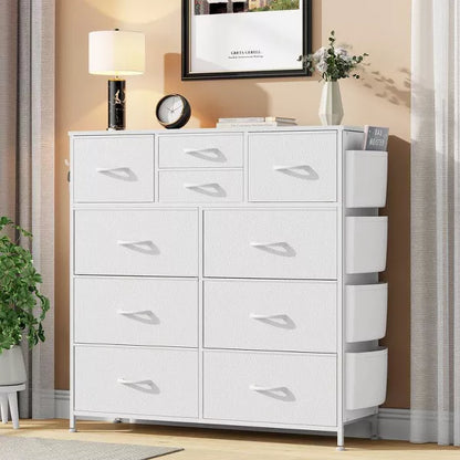 Gikpal 10 Drawers Dresser for Bedroom, Storage Drawer, Cupboards & Cabinets, Side Pockets & Hooks, Sturdy Metal Frame, Kitchen, Dinning Room