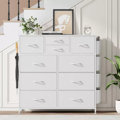 Gikpal 10 Drawers Dresser for Bedroom, Storage Drawer, Cupboards & Cabinets, Side Pockets & Hooks, Sturdy Metal Frame, Kitchen, Dinning Room